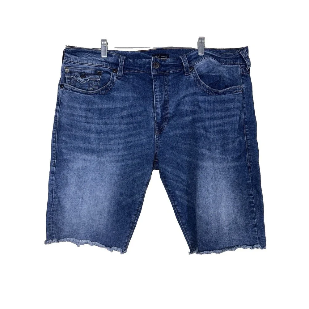 EUC True Religion Men’s Ricky Flap Raw Hem Shorts Relaxed Straight Size 42